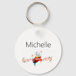 ピアノ鍵キーチェ子供へーン、ピアニストまたは先生 キーホルダー