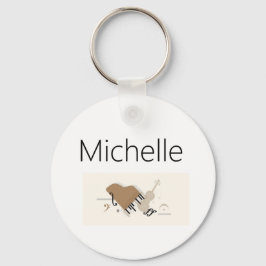 ピアノ鍵キーチェ子供へーン、ピアニストまたは先生 キーホルダー