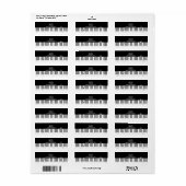 ピアノ鍵キーボード差出人住所 ラベル (フルシート)