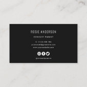 ピアノ鍵シンプルミニマルプロフェッショナル 名刺 (裏面)