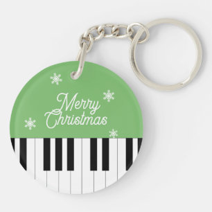 ピアノ鍵ジンルベルメリークリスマスレッドグリーン キーホルダー