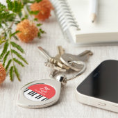 ピアノ鍵ジンルベルメリークリスマスレッド キーホルダー (側面)