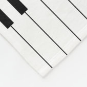 ピアノ鍵スカイブルーとブラックゼブラプリント フリースブランケット (角)