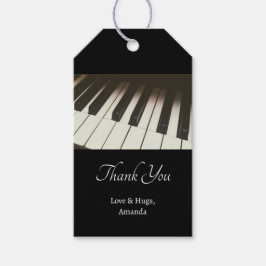 ピアノ鍵スタイリッシュ – 白黒の写真 ギフトタグ