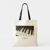 ピアノ鍵スタイリッシュ – 白黒の写真 トートバッグ (裏面)