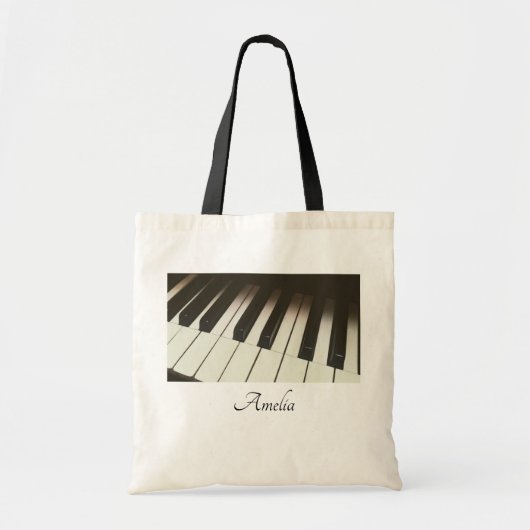 ピアノ鍵スタイリッシュ – 白黒の写真 トートバッグ (正面)