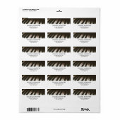 ピアノ鍵スタイリッシュ – 白黒の写真 ラベル (フルシート)