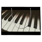 ピアノ鍵スタイリッシュ – 白黒の写真 ラージペーパーバッグ (正面)