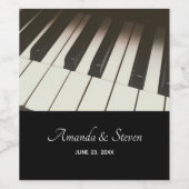 ピアノ鍵スタイリッシュ – 白黒の写真 ワインラベル (シングルラベル)