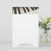 ピアノ鍵スタイリッシュ – 白黒の写真 便箋 (スタンド正面)