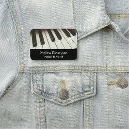 ピアノ鍵スタイリッシュ – 白黒の写真 名札