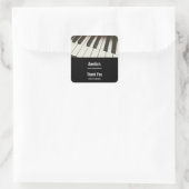 ピアノ鍵スタイリッシュ- B&Wフォトイベントありがとう スクエアシール (バッグ)
