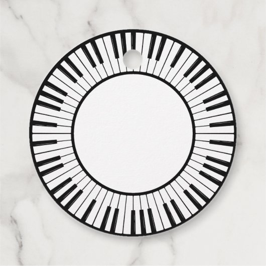 ピアノ鍵デザインメッセージカード フェイバータグ (裏面)