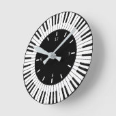 ピアノ鍵デザインラウンドクロック ラウンド壁時計 (傾斜)