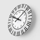 ピアノ鍵デザインラウンドクロック ラウンド壁時計 (傾斜)