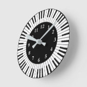 ピアノ鍵デザインラウンドクロック ラウンド壁時計 (傾斜)