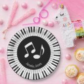 ピアノ鍵デザイン ペーパープレート (パーティー)