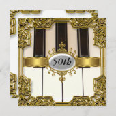 ピアノ鍵バースデーパーティーグラモールホット招待状 招待状 (正面/裏面)