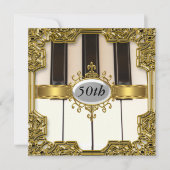 ピアノ鍵バースデーパーティーグラモールホット招待状 招待状 (正面)