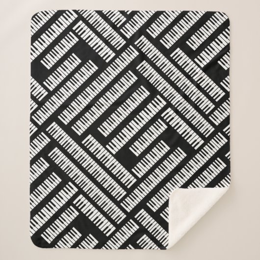 ピアノ鍵パターン シェルパブランケット (正面)
