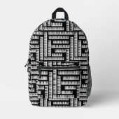 ピアノ鍵パターン プリントバックパック (正面)