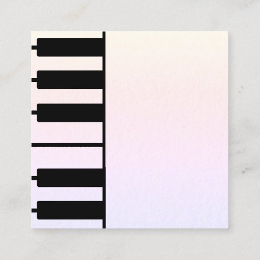 ピアノ鍵ピアニストミュージシャン音楽先生ピンク スクエア名刺 (裏面)