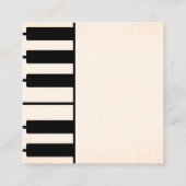 ピアノ鍵ピアニストミュージシャン音楽先生ピーチ スクエア名刺 (裏面)