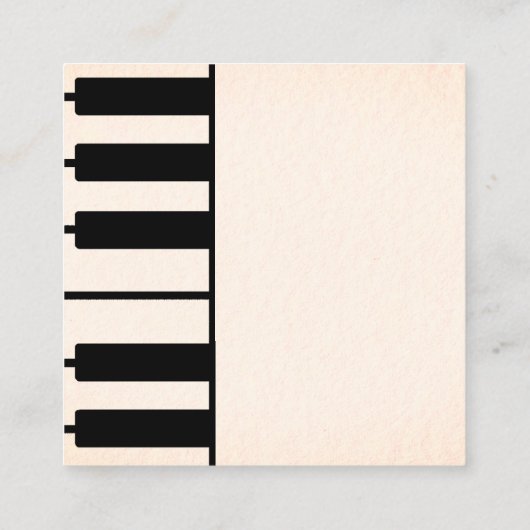 ピアノ鍵ピアニストミュージシャン音楽先生ピーチ スクエア名刺 (裏面)