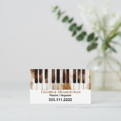 ピアノ鍵ピアニスト水彩画 名刺 (スタンド正面)