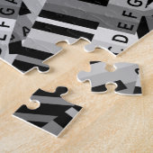 ピアノ鍵ブラックとホワイトパタン ジグソーパズル (側面)