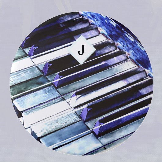 ピアノ鍵ブルーモダンミュージックラバーパーソナライズされたツ 缶バッジ