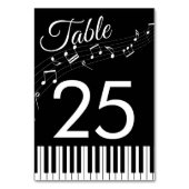 ピアノ鍵ミュージカルノートブラック&ホワイト結婚ズ テーブルナンバー (正面)