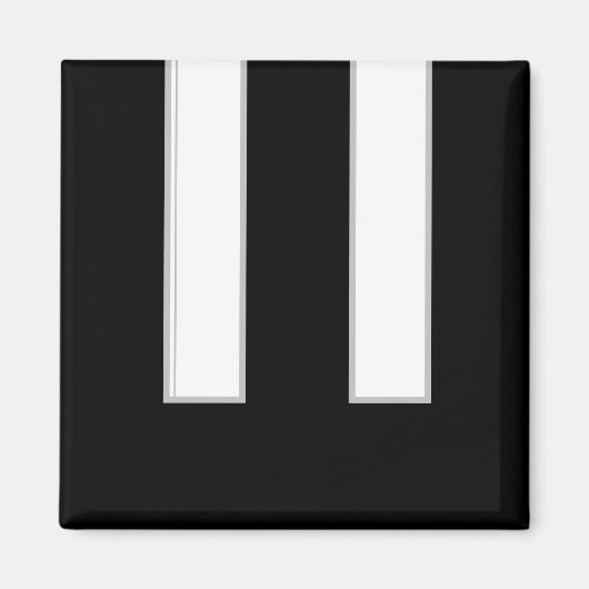 ピアノ鍵ミュージカル楽器白黒 マグネット (正面)