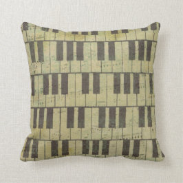 ピアノ鍵ミュージックノート装飾用クッション16インチx 16インチ クッション