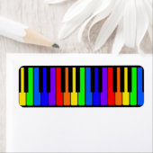 ピアノ鍵レインボーとブラックパターン ラベル (インサイチュ)