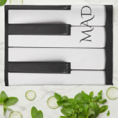 ピアノ鍵名前をカスタムするキッチンタオル キッチンタオル (折り畳み)