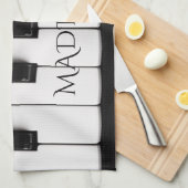 ピアノ鍵名前をカスタムするキッチンタオル キッチンタオル (四つ折り)