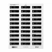 ピアノ鍵差出人住所ラベル ラベル (フルシート)