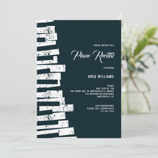 ピアノ鍵招待状 招待状 (スタンド正面)