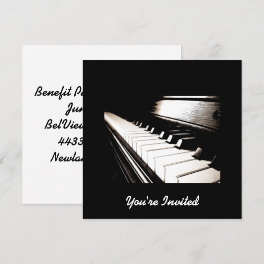 ピアノ鍵招待状 招待状 (正面/裏面)