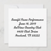 ピアノ鍵招待状 招待状 (裏面)