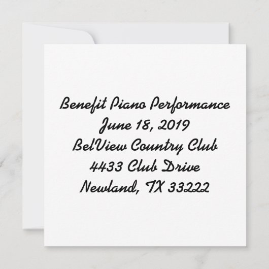 ピアノ鍵招待状 招待状 (裏面)