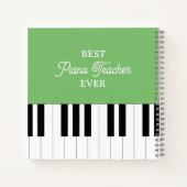 ピアノ鍵最高のピアノ先生エバークリスマスグリーン ノートブック (裏面)