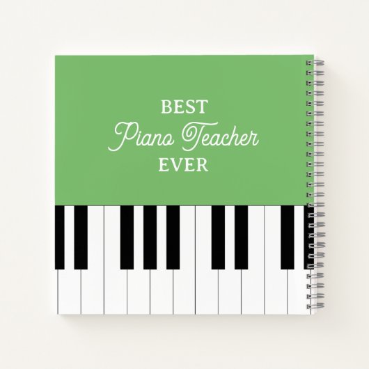 ピアノ鍵最高のピアノ先生エバークリスマスグリーン ノートブック (裏面)