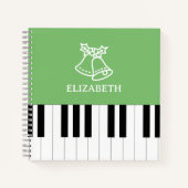 ピアノ鍵最高のピアノ先生エバークリスマスグリーン ノートブック (正面)