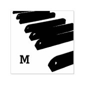 ピアノ鍵楽器モノグラムイニシャル セルフインキングスタンプ (デザイン)