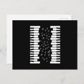 ピアノ鍵楽譜ミュージシャンピアノプレイヤーピアニ ポストカード (正面/裏面)