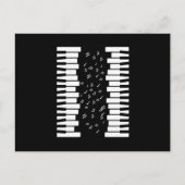 ピアノ鍵楽譜ミュージシャンピアノプレイヤーピアニ ポストカード (正面)