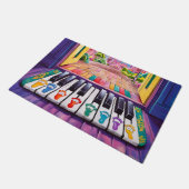 ピアノ鍵機器シンボル ドアマット (アングル)