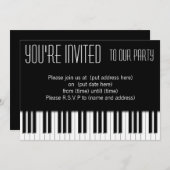 ピアノ鍵白黒 招待状 (正面/裏面)